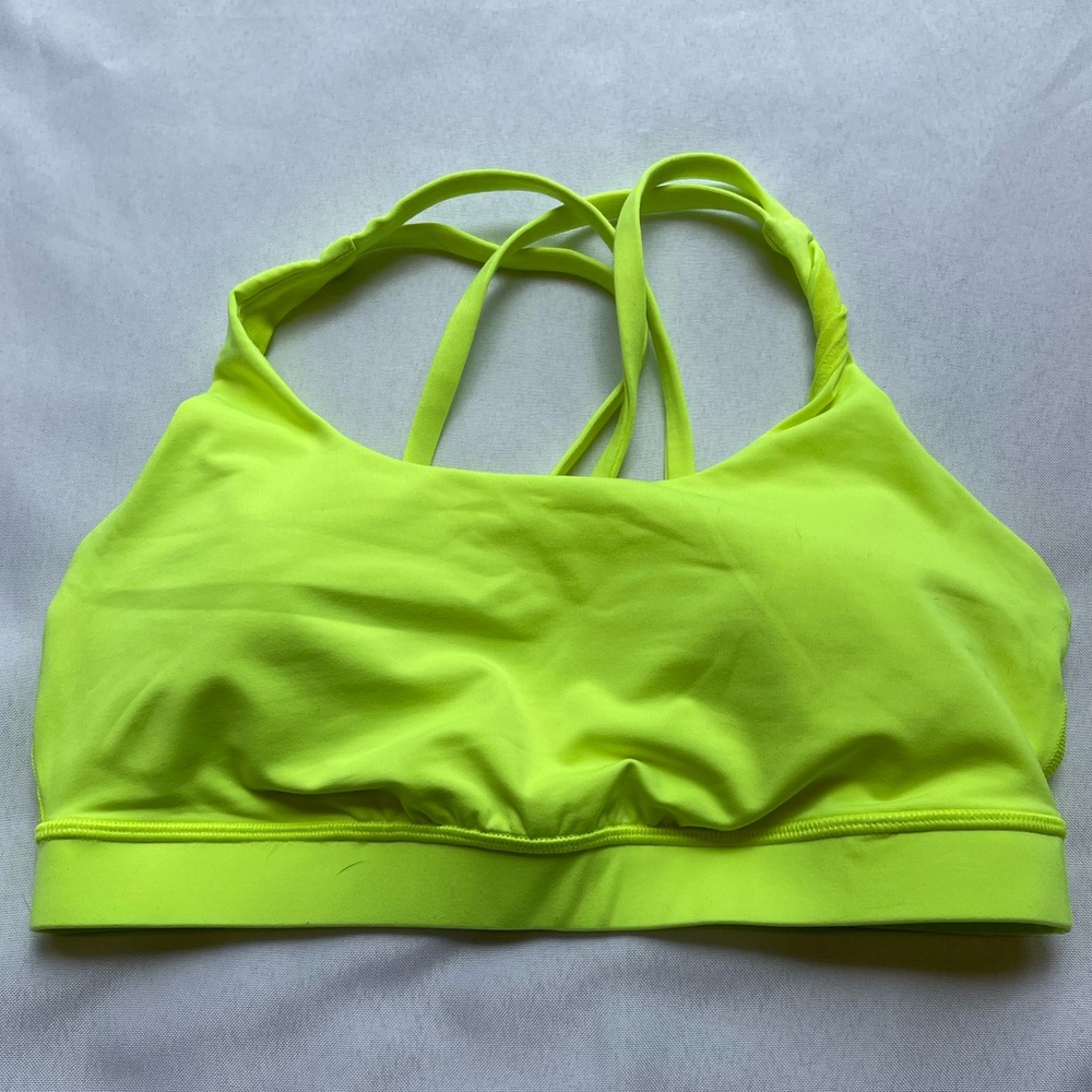 Lululemon Energy Bra Highlighter Yellow size 8
